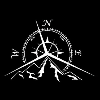 5 PCS NSWE Fashion Mountains Compass Rose Decal Nautical Compass Navigate Car Sticker, Size: 13.7x9.4cm(Silver) by buy2fix