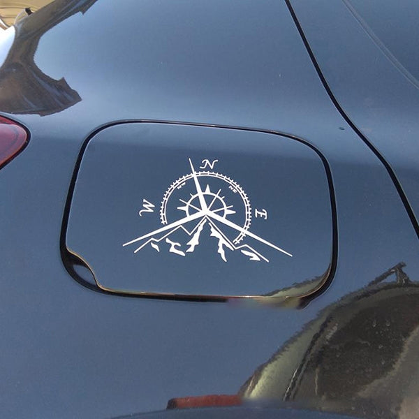 5 PCS NSWE Fashion Mountains Compass Rose Decal Nautical Compass Navigate Car Sticker, Size: 13.7x9.4cm(Silver) by buy2fix