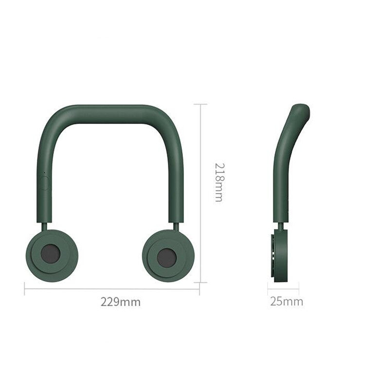 USB Charging Fan Portable Mini Hanging Neck Fan(Fluorescent Green) - Consumer Electronics by buy2fix | Online Shopping UK | buy2fix