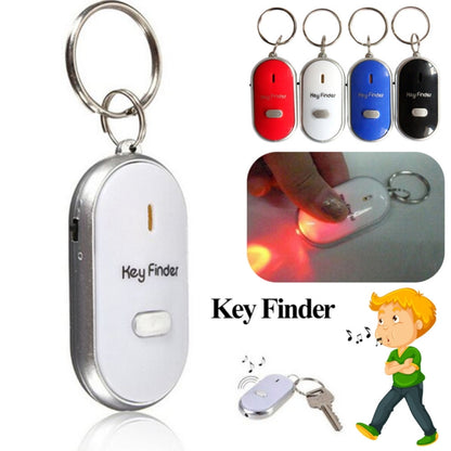 Mini LED Whistle Key Finder Flashing Beeping Remote Lost Keyfinder Locator Keyring for children(white) - Security by buy2fix | Online Shopping UK | buy2fix
