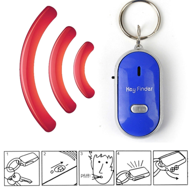 Mini LED Whistle Key Finder Flashing Beeping Remote Lost Keyfinder Locator Keyring for children(white) - Security by buy2fix | Online Shopping UK | buy2fix