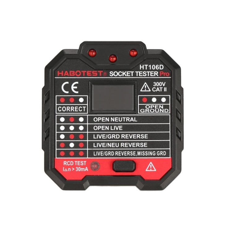 HT106 Socket Testers Voltage Test Detector Ground Line Neutral Line Live Line Leakage Electroscope(EU Plug) - Consumer Electronics by buy2fix | Online Shopping UK | buy2fix