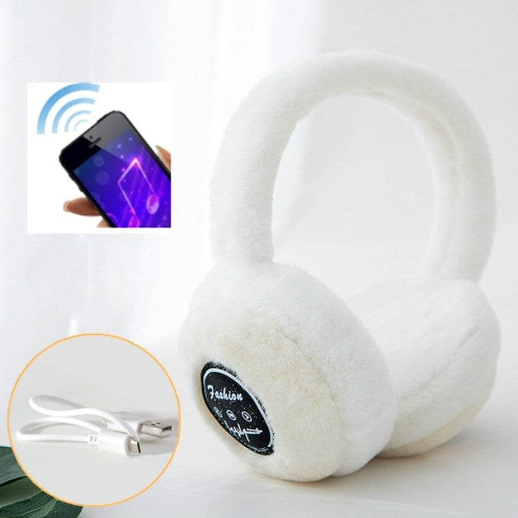 Bluetooth Earmuffs Winter Plush Windproof Men And Women Ear Cover(White) - Smart Wear by buy2fix | Online Shopping UK | buy2fix