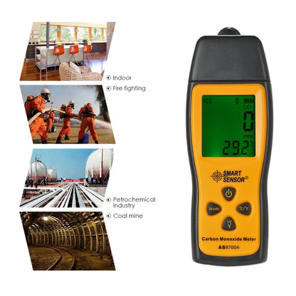 Smart Sensor AS8700A Handheld Carbon Monoxide Meter High Precision Digital CO Leak Detector Analyzer,  Sound  Light Alarm, Range: 0-1000ppm - Consumer Electronics by BENETECH | Online Shopping UK | buy2fix