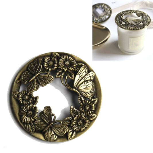 Built-in Wrought Iron Polythermal Anti-hanging Wall Scented Candle Zinc Alloy Smart Cover(Butterfly Love Flower) by buy2fix