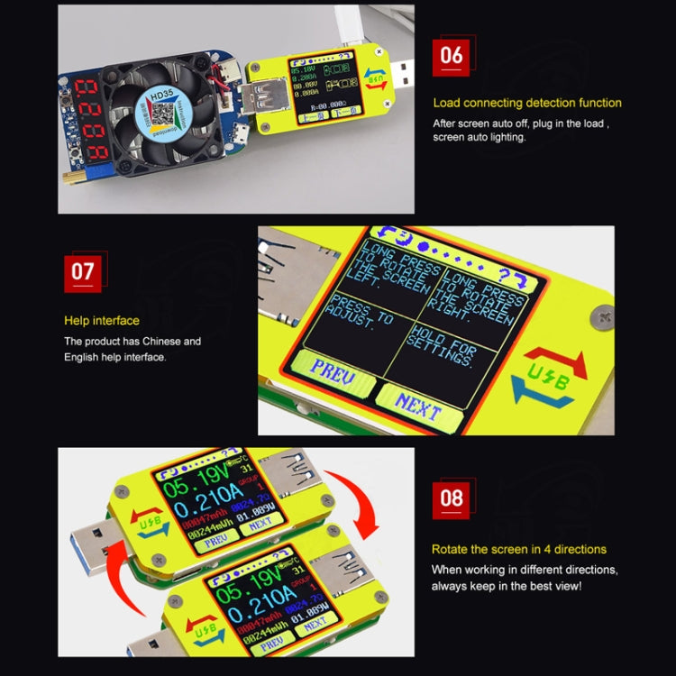 USB 3.0 Color Display Screen Tester Voltage-current Measurement Type-C Meter, Support Android APP, Model:UM34 without Bluetooth - Consumer Electronics by buy2fix | Online Shopping UK | buy2fix