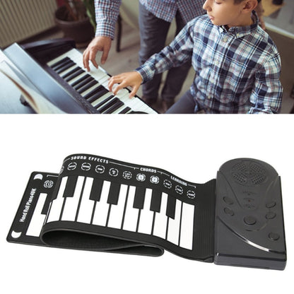 49-Key Portable Hand-Rolled Piano With Horn Children Beginners To Practice Electronic Piano(Elegant Black) - Keyboard Instruments by buy2fix | Online Shopping UK | buy2fix