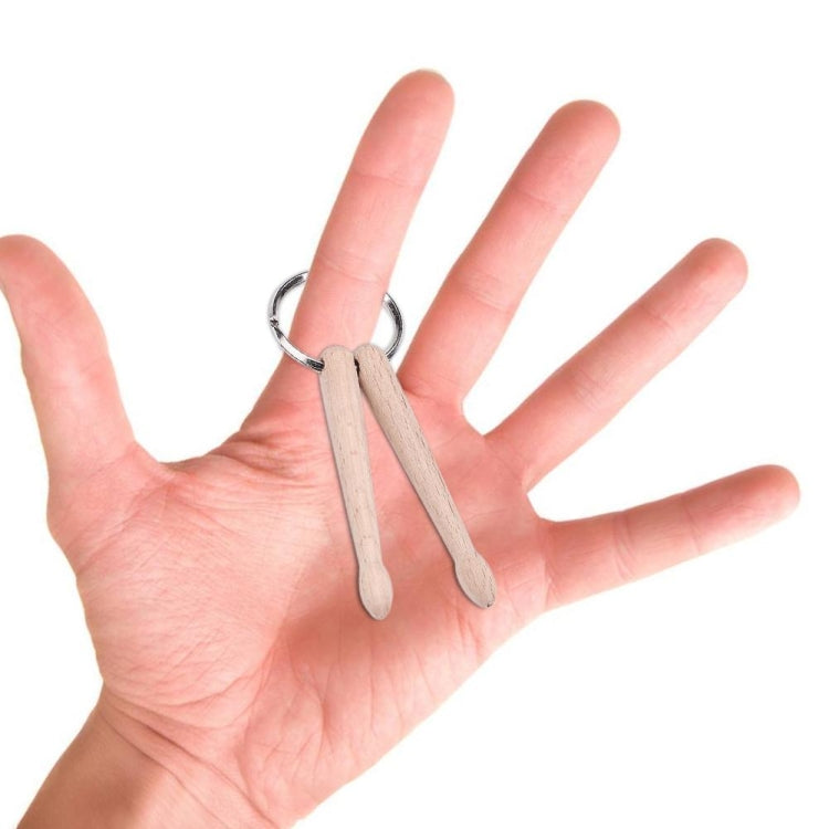 3 PCS Mini Drumsticks Keychain Beech Drum Sticks Percussion Music Gift(Single) by buy2fix