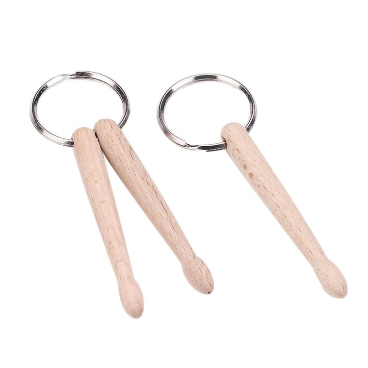 3 PCS Mini Drumsticks Keychain Beech Drum Sticks Percussion Music Gift(Double) by buy2fix