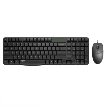 Rapoo X120 Computer Business Office USB Wired Keyboard and Mouse Set(Black) - Wired Keyboard by Rapoo | Online Shopping UK | buy2fix