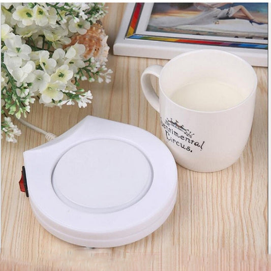 Beverage Heater Tray Pad Milk Tea Coffee Mug Hot Drinks Cup Heater, Shape:Round(White) by buy2fix