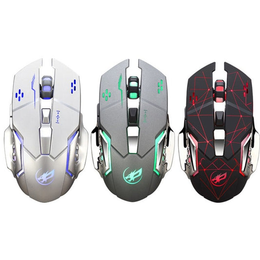 WARWOLF Q8 Wireless Rechargeable Mouse Glowing Gaming Mouse(Black) by buy2fix