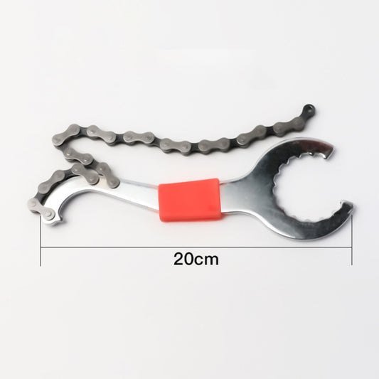 2 PCS Three-in-one Bicycle Integrated Bottom Shaft Flywheel Fixed Wrench Tail Hook Tool by buy2fix