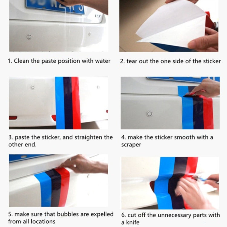 Flag Striped Car Hood Vinyl Sticker Body Decal(Tricolor) by buy2fix
