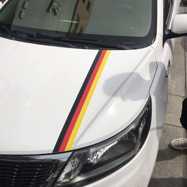 Flag Striped Car Hood Vinyl Sticker Body Decal(germany) by buy2fix