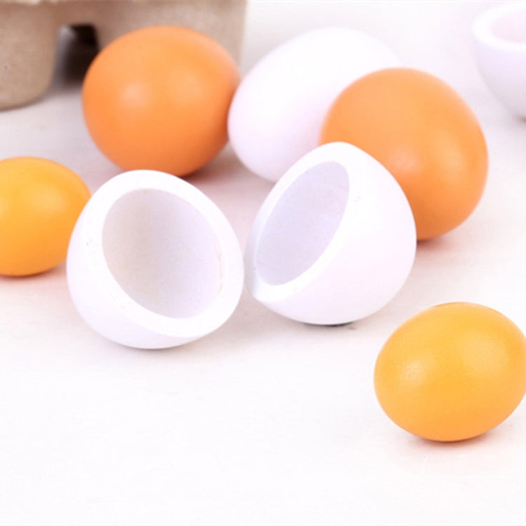 6 PCS Wooden Eggs Yolks Simulated Kitchen Food Cooking Toys Set Pretend Play For Children - Pretend Play Toys by buy2fix | Online Shopping UK | buy2fix