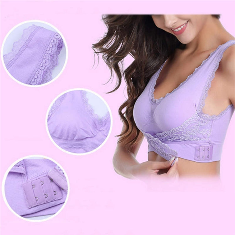 Front Cross Side Buckle Wireless Lace Bra Breathable Sport For Women, Size:XL(Skin Color) - Ladies Underwear by buy2fix | Online Shopping UK | buy2fix