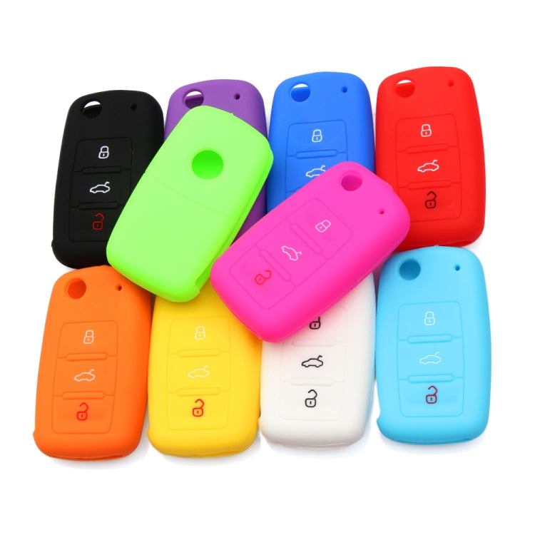 2 PCS Silicone Car Key Cover Case for Volkswagen Golf(Dark Blue) by buy2fix