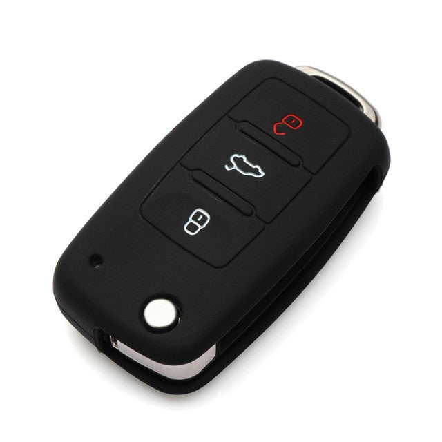 2 PCS Silicone Car Key Cover Case for Volkswagen Golf(Black) by buy2fix