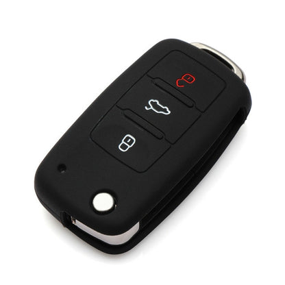 2 PCS Silicone Car Key Cover Case for Volkswagen Golf(Black) by buy2fix