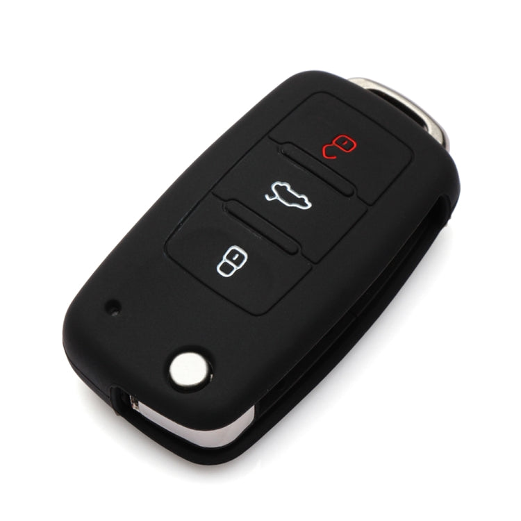 2 PCS Silicone Car Key Cover Case for Volkswagen Golf(Black) by buy2fix