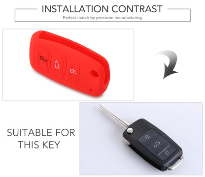 2 PCS Silicone Car Key Cover Case for Volkswagen Golf(White) by buy2fix