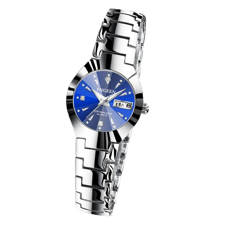 FNGEEN 5808 Women Fashion Steel Strap Quartz Watch Couple Watch(Stainless Steel Blue Surface) - Couple Watches by FNGEEN | Online Shopping UK | buy2fix