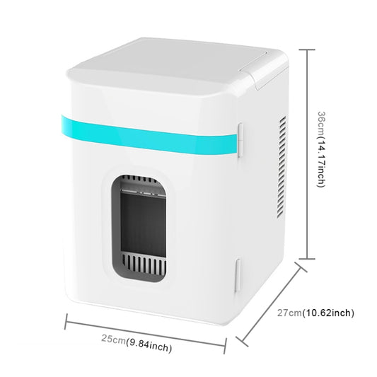 10L Mini Refrigerator Car Home Dual-use Small Dormitory Refrigerator, CN Plug(White Blue) by buy2fix
