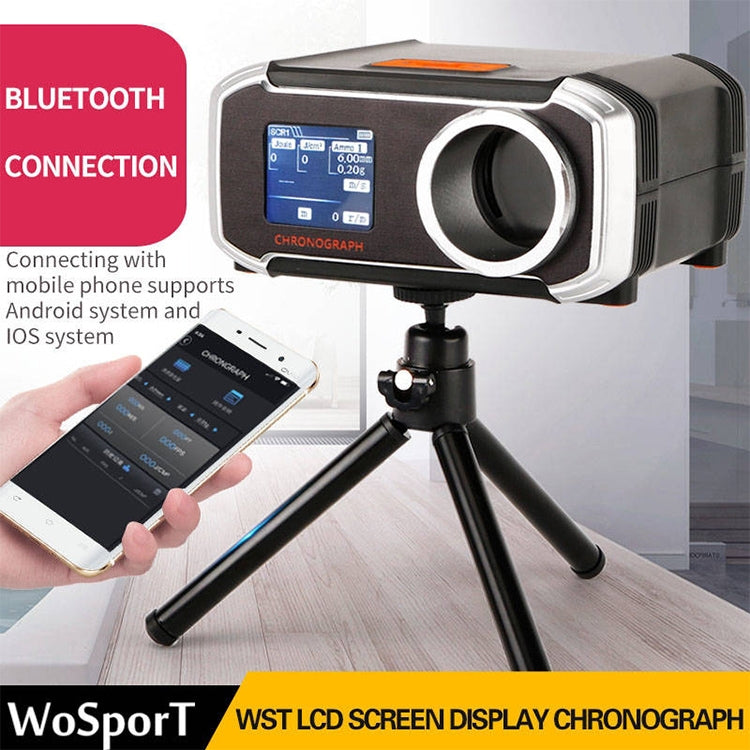WoSporT LCD Screen Display Chronograph Speed Tester, APP Bluetooth Synchronization Eight Languages Show Speed Measurement - Consumer Electronics by buy2fix | Online Shopping UK | buy2fix