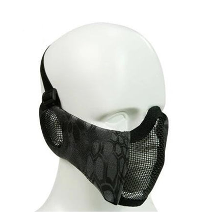 WoSporT Half Face Metal Net Field Ear Protection Outdoor Cycling Steel Mask(Dark Crepe) by buy2fix