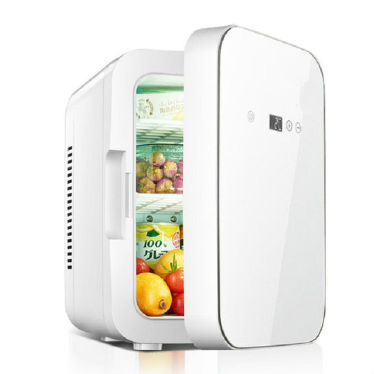 Somate SMT-8L Digital Display Car Home Dual-use Mini Refrigerator, Color:White Tempering Door, Specification:CN Plug by buy2fix