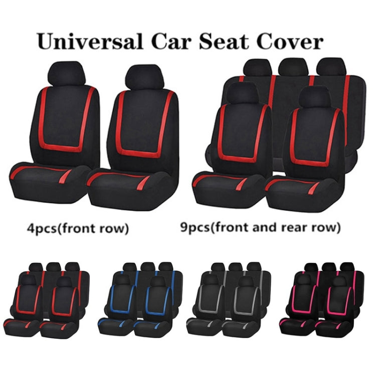 Universal Car Seat Cover Polyester Fabric Automobile Seat Covers Car Seat Cover Vehicle Seat Protector Interior Accessories 4pcs Set Red - Seat Accessories by buy2fix | Online Shopping UK | buy2fix