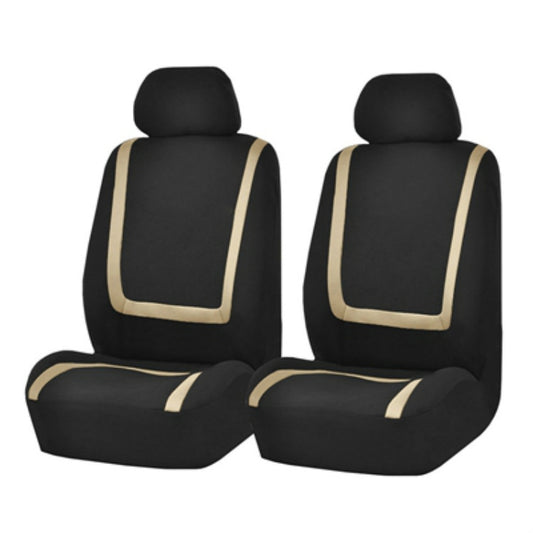 Universal Car Seat Cover Polyester Fabric Automobile Seat Covers Car Seat Cover Vehicle Seat Protector Interior Accessories 4pcs Set Beige by buy2fix
