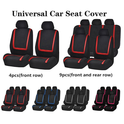 Universal Car Seat Cover Polyester Fabric Automobile Seat Covers Car Seat Cover Vehicle Seat Protector Interior Accessories 4pcs Set Beige by buy2fix