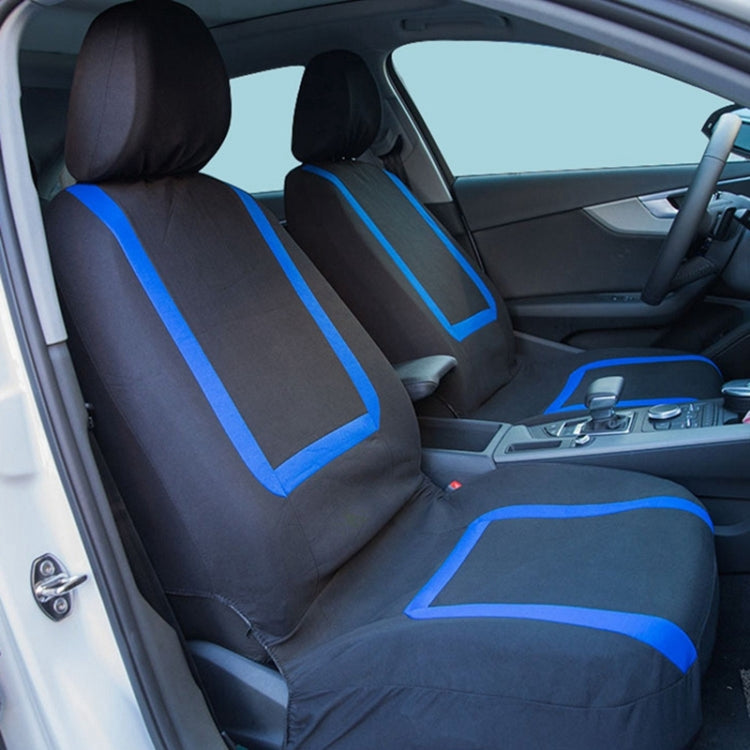 Universal Car Seat Cover Polyester Fabric Automobile Seat Covers Car Seat Cover Vehicle Seat Protector Interior Accessories 4pcs Set Blue - Seat Accessories by buy2fix | Online Shopping UK | buy2fix