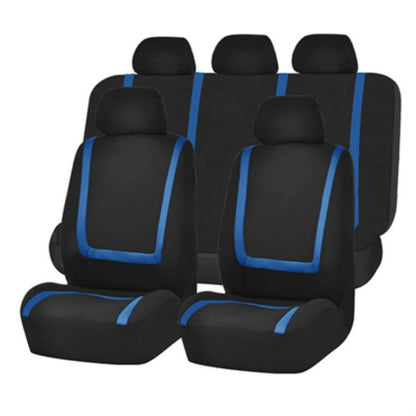 Universal Car Seat Cover Polyester Fabric Automobile Seat Covers Car Seat Cover Vehicle Seat Protector Interior Accessories 9pcs Set Blue - Seat Accessories by buy2fix | Online Shopping UK | buy2fix