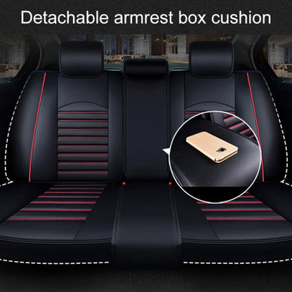 Universal PU Leather Car Seat Cover Black White - Seat Accessories by buy2fix | Online Shopping UK | buy2fix