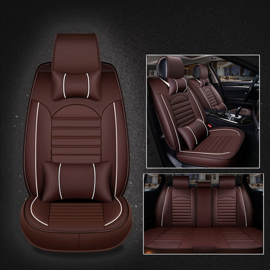 Universal PU Leather Car Seat Cover Coffee Deluxe by buy2fix