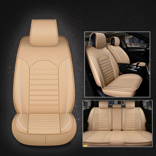 Universal PU Leather Car Seat Cover Beige by buy2fix