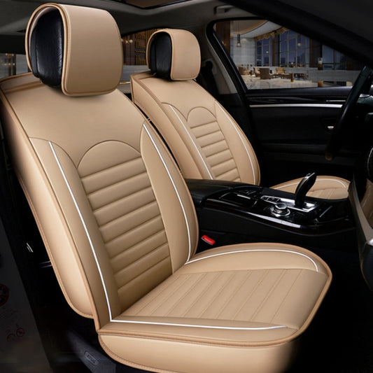 Universal PU Leather Car Seat Cover Beige by buy2fix
