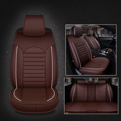 Universal PU Leather Car Seat Cover Coffee - Seat Accessories by buy2fix | Online Shopping UK | buy2fix