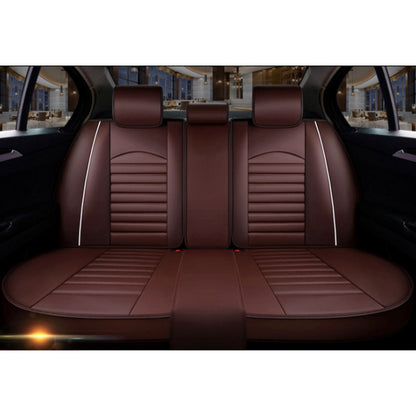 Universal PU Leather Car Seat Cover Coffee - Seat Accessories by buy2fix | Online Shopping UK | buy2fix