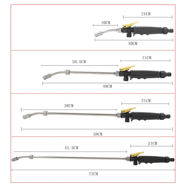 Garden Water Guns Stainless Steel Multifunction High Pressure Car Wash Spray Nozzle Hose Wand, Specification:72cm - Watering & Irrigation by buy2fix | Online Shopping UK | buy2fix