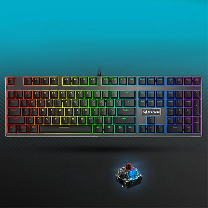 Rapoo V700RGB 104 Keys USB Wired Game Computer without Punching Mechanical Keyboard(Tea Shaft) - Wired Keyboard by Rapoo | Online Shopping UK | buy2fix