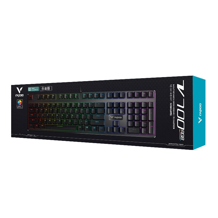 Rapoo V700RGB 104 Keys USB Wired Game Computer without Punching Mechanical Keyboard(Tea Shaft) - Wired Keyboard by Rapoo | Online Shopping UK | buy2fix