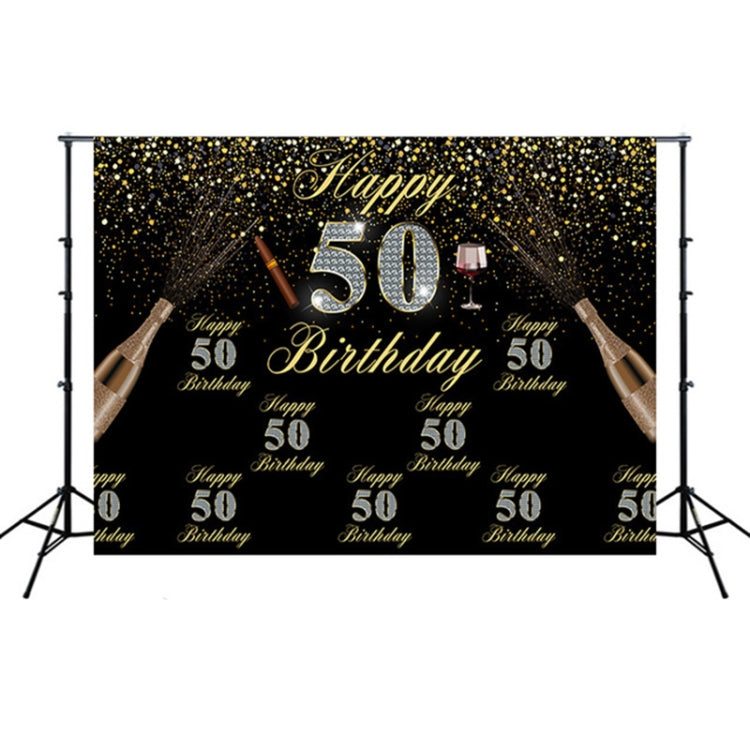 2.1m x 1.5m 50th Birthday Party Venue Set Studio Photography Background Cloth - Camera Accessories by buy2fix | Online Shopping UK | buy2fix