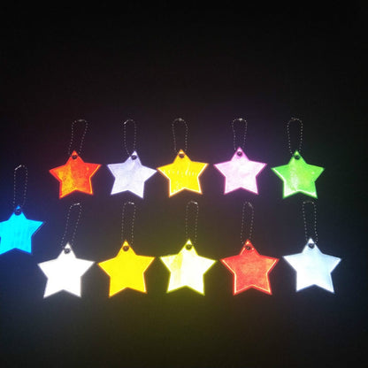 2 PCS Little Star Soft PVC Reflector Reflective Keychain Bag Pendant Accessories High Visibility Keyrings(green) by buy2fix