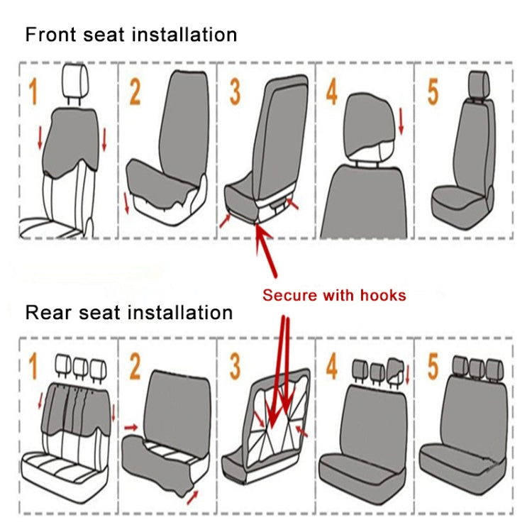 9 PCS Four Seasons Universal Seat Cover Cushion Car Fur Seat Covers Set Universal Cushion(Gray) by buy2fix