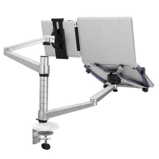 OA-9X Aluminum Alloy Height Adjustable Universal Rotation Double Arm Holder Notebook Tablet Combination Stand by buy2fix