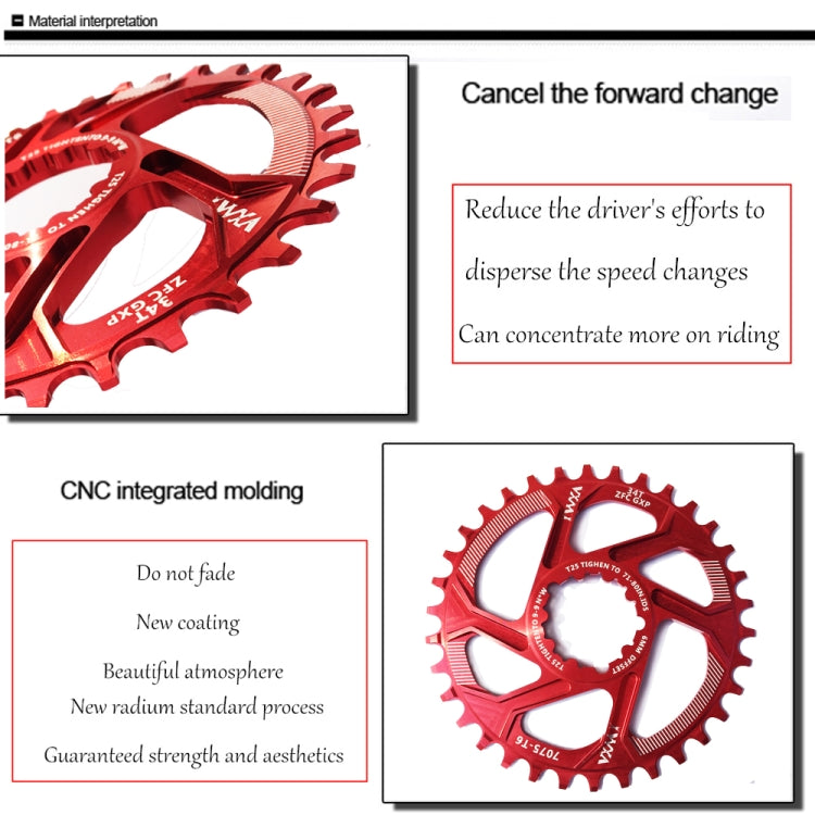 VXM Direct Loading Disc GXP Straight-fit One-piece Positive and Negative Teeth XX1 X0 X9 30T38T Single Disc Platter(Red) - Outdoor & Sports by VXM | Online Shopping UK | buy2fix